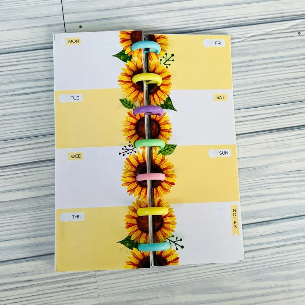 Happy Planner skinny mini extension set 6 months undated sunflower